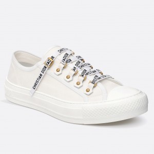 Dior Walk'n'Dior Sneakers In White Cotton Canvas