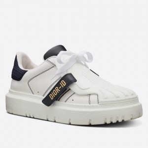 Dior Dior-ID Sneakers In White Leather with Black Strap