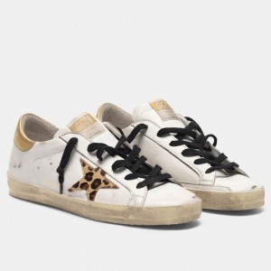 Golden Goose Women's Super-Star Sneakers with Leopard Star