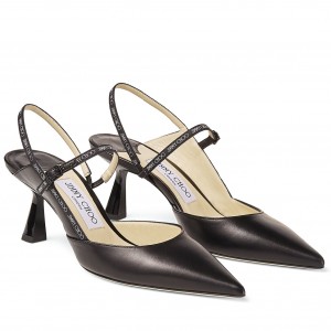 Jimmy Choo Ray 65mm Slingback Pumps In Black Leather