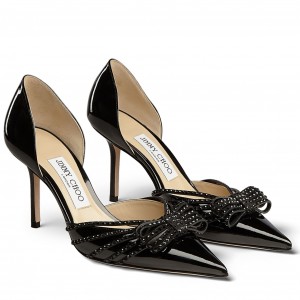 Jimmy Choo Kaitence 85mm Pumps In Black Patent Leather