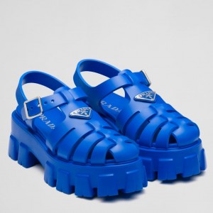 Prada Foam Sandals in Blue Rubber
