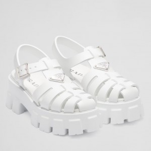 Prada Foam Sandals in White Rubber