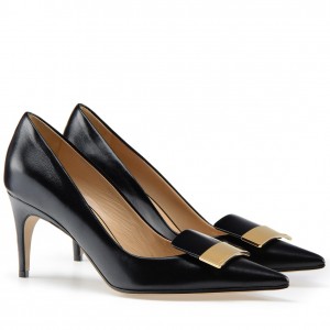 Sergio Rossi SR1 Pumps 75mm In Black Lambskin