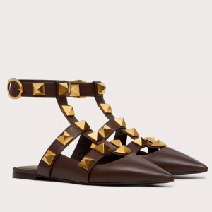 Valentino Garavani Roman Stud Ballet Flats In Fondant Calfskin