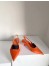 Prada Gabardine Slingback Pumps In Orange Nylon 