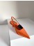 Prada Gabardine Slingback Pumps In Orange Nylon 