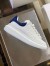 Alexander McQueen Men's Oversized Sneakers With Blue Suede Heel