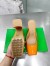 Bottega Veneta Tower Mules In Orange Patent Calfskin