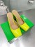 Bottega Veneta Tower Mules In Yellow Patent Calfskin