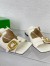 Bottega Veneta Stretch Buckle Sandals in White Calfskin