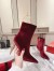 Christian Louboutin Lipbooty 100mm Ankle Boot In Red Velvet