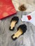 Christian Louboutin Marmela Flat Sandals In Black Lambskin