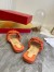 Christian Louboutin Marmela Flat Sandals In Orange Lambskin