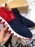 Christian Louboutin Men's Loubishark Sneakers In Blue/Red Suede