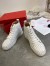 Christian Louboutin Men's Louis Spikes Flat Sneakers In White Leather