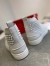 Christian Louboutin Men's Louis Spikes Flat Sneakers In White Leather