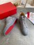 Christian Louboutin Men's Louis Orlato Flat Sneakers In Grey Suede