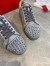 Christian Louboutin Men's Louis Junior Spikes Orlato Flat Sneakers Grey