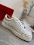 Christian Louboutin Men's Louis Junior Spikes Flat Sneakers In White Leather