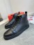 Christian Louboutin Louis Woman High-Top Sneakers In Black Leather