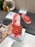 Dior Dway Slides In Red Toile de Jouy Flowers Embroidered Cotton