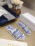 Dior Dway Slides In Bright Blue Toile de Jouy Embroidered Cotton