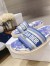 Dior Dway Slides In Bright Blue Toile de Jouy Embroidered Cotton