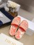 Dior Dway Slides In Bright Orange Toile de Jouy Embroidered Cotton