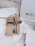 Dior Dway Heeled 35MM Slides in Blush Metallic Thread Embroidered Satin