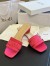 Dior Dway Heeled 35MM Slides in Pink Embroidered Satin and Cotton