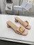 Dior C'est Heeled 50MM Slides in Nude Patent Calfskin