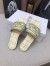 Dior Dway Slides In Lemon Check'n'Dior Embroidered Cotton