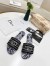 Dior Dway Slides In Navy Around the World Stella Embroidered Cotton