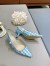 Dior J'Adior Slingback Pumps 65mm In Blue Houndstooth Embroidery