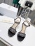 Dior Dway Heeled Sandals In Black Cotton with Strass