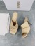 Dior D-Fame Heeled Sandals In Beige Pleated Lambskin