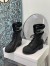 Dior D-Major Ankle Boots In Black Calfskin and Shearling