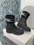 Dior D-Major Ankle Boots In Black Calfskin and Shearling