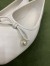 Jimmy Choo Elme Flats In White Leather with Pearl Embellishment