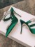 Manolo Blahnik Lurum Crystal 90mm Mules In Green Satin