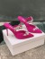 Manolo Blahnik Lurum Crystal 90mm Mules In Rose Red Satin