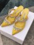 Manolo Blahnik Lurum Crystal 90mm Mules In Yellow Satin