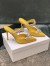 Manolo Blahnik Lurum Crystal 90mm Mules In Yellow Satin