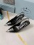 Prada Slingback Pumps 75MM In Black Brushed Leather