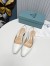 Prada Slingbacks Pumps 65mm In White Patent Leather