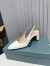 Prada Slingbacks Pumps 65mm In White Patent Leather