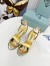 Prada Heel Sandals 85mm In Gold Metallic Leather