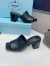 Prada Heeled Slide Sandals 65mm In Black Nappa Leather