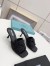 Prada Black Satin Heeled Sandals with Crystals